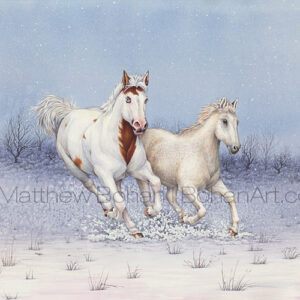 Running Horses (Transparent Watercolor on Arches 140lb HP Paper 18 x 24 in) Private Collection
