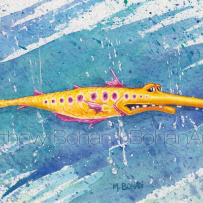 Gatorface (3.5×5.75-inch Transparent Watercolor)