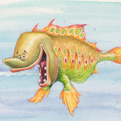 Picklefish (3.5×5.75 inch-Transparent Watercolor)