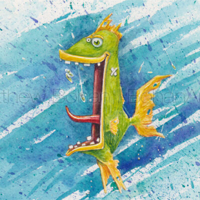Trash Fish (3.5×5.75-inch Transparent Watercolor)